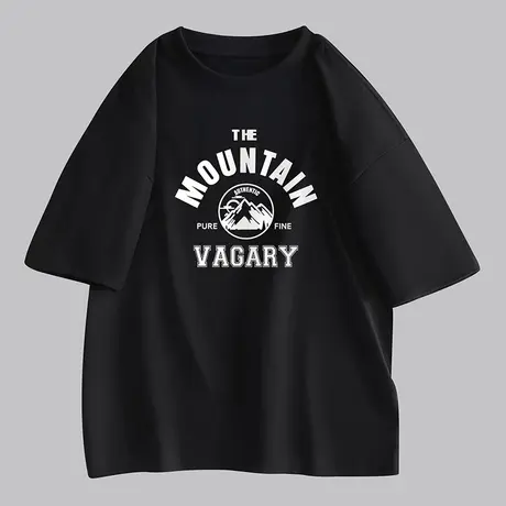 夏季高级感情侣装t恤男款圆领纯棉半截袖体恤男装短袖上衣服男士商品大图