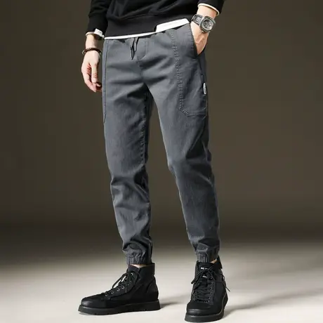 春季束脚工装裤子男士休闲长裤宽松紧束腿哈伦潮流百搭潮牌春秋款商品大图