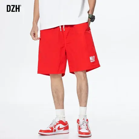 男士休闲红色运动短裤男夏季薄款潮牌裤子沙滩裤2023新款宽松中裤商品大图