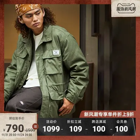 Dickies 秋季工装男女情侣长款可拆卸内胆棉服外套宽松商品大图