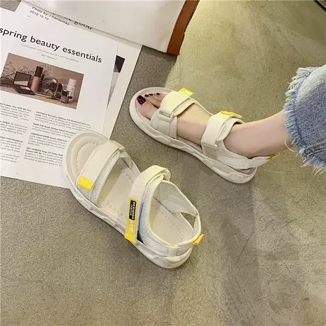 运动凉鞋女夏季平底2024新款魔术贴沙滩鞋软底百搭休闲ins女鞋潮商品大图