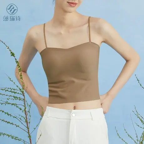 美背内衣女内搭带胸垫一体免穿文胸小吊带夏薄款外穿打底背心抹胸商品大图