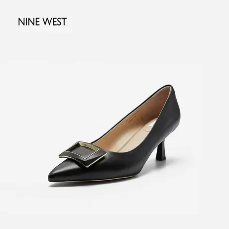 Nine West/玖熙翻糖相框方扣锥跟单鞋2025夏季新款浅口百搭通勤图片