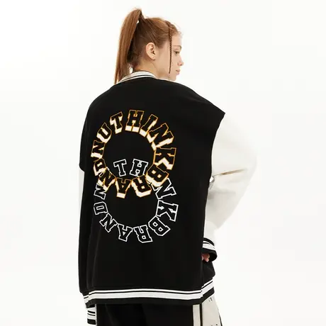 Nuthink美式街头潮牌棒球服男潮中性风高街潮流加厚宽松夹克外套商品大图