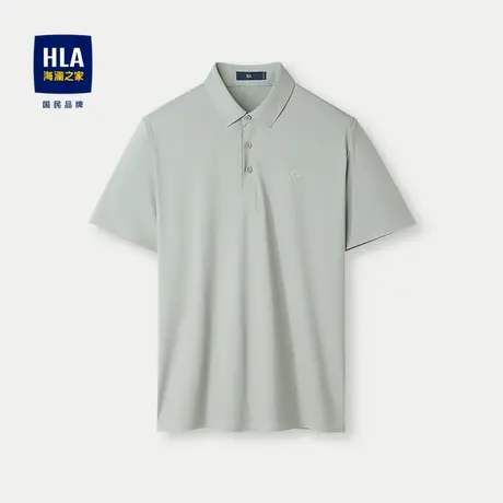 HLA/海澜之家无痕热压易打理短袖POLO衫24春夏纯色透气翻领上衣男图片