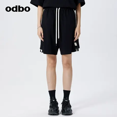 odbo/欧迪比欧时尚设计高腰运动休闲短裤女新款舒适百搭五分裤子商品大图