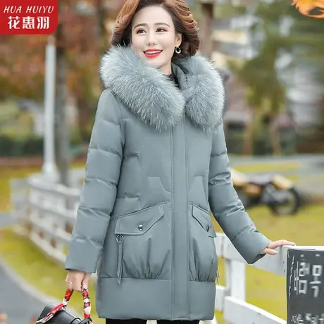 妈妈穿冬装外套新款中老年羽绒棉服女中长款棉袄洋气冬季棉衣穿搭商品大图