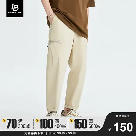 Lilbetter九分裤男款美式运动裤子潮秋夏新款宽松工装直筒休闲裤图片