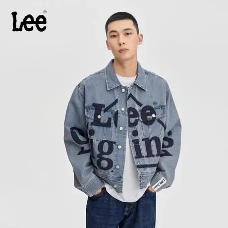 Lee商场同款舒适版浅蓝色男长袖牛仔夹克LMT007009101291A05309图片