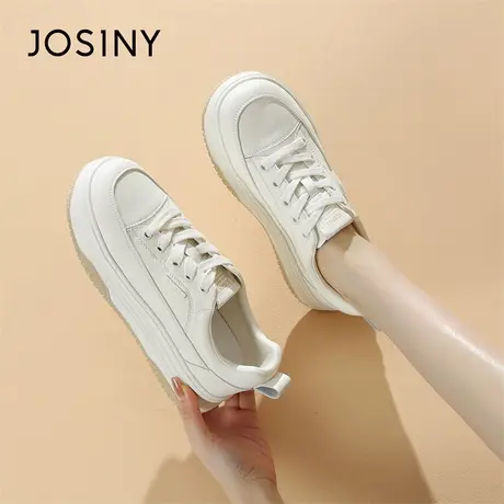 Josiny/卓诗尼女鞋厚底板鞋女2024春季新款休闲鞋子面包鞋运动鞋商品大图