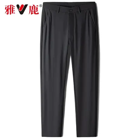 [舒适休闲]雅鹿男士休闲裤2024春夏新款简约百搭时尚轻商务直筒裤商品大图