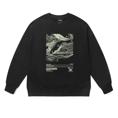 洋气欧美风卫衣男女潮牌高级感ins风地形图小众痞帅宽松套头衫棉商品大图