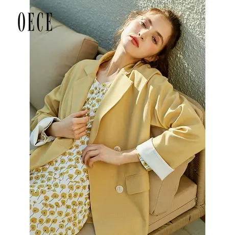 【买1送1】Oece英伦风女士小西装外套春秋新款女装设计感韩版西服图片