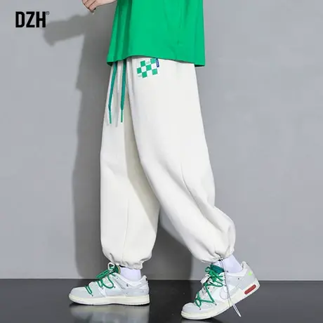 男士白色休闲裤男春夏款ins潮牌百搭束脚裤子抽绳运动裤2023新款商品大图