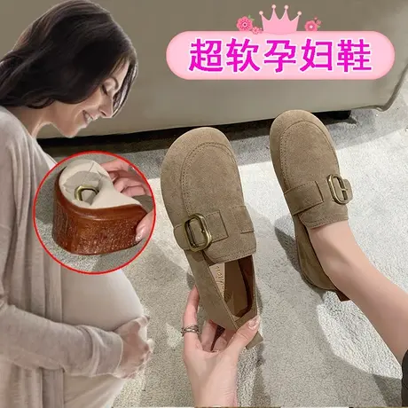 超软底孕妇鞋子一脚蹬舒适防滑休闲布鞋不累脚散步鞋外穿单鞋秋季商品大图