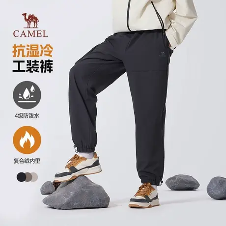 骆驼男装工装裤男2025新款冬季加绒保暖宽松束脚防泼水休闲长裤子商品大图
