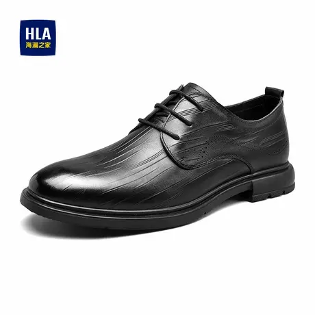 HLA/海澜之家男鞋新款春季英伦风商务正装皮鞋真皮尖头耐磨德比鞋商品大图