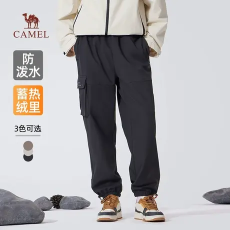 骆驼男装工装裤男2025新款冬季加绒保暖宽松束脚防泼水休闲长裤子商品大图