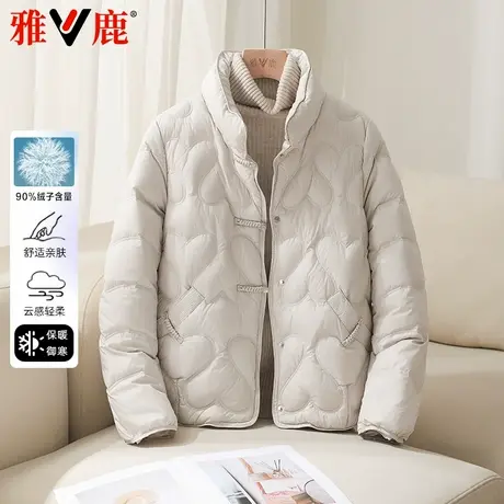 雅鹿2025秋冬新款羽绒服女短款百搭中老年保暖小个子妈妈洋气外套商品大图