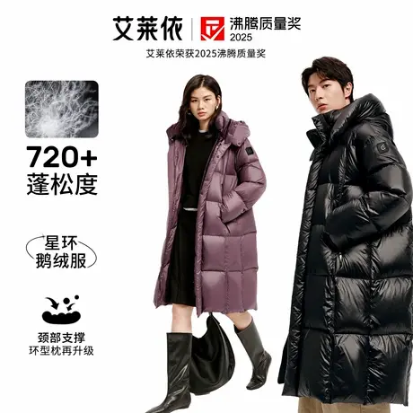 艾莱依2025新款鹅绒服环形枕设计高级时尚高充绒户外男女同款外套商品大图