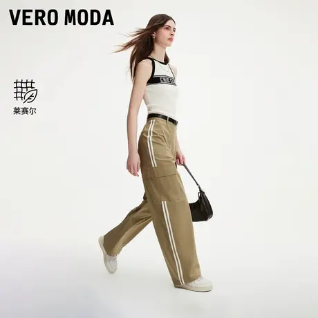Vero Moda奥莱休闲裤女夏季新款中腰宽松休闲运动工装直筒裤子图片