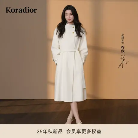 珂莱蒂尔2025冬季新款【乔欣同款瑰丽大衣】绵羊毛双面呢大衣女商品大图