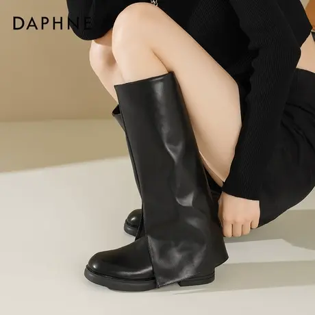 达芙妮长筒靴女2025新款不过膝靴子女款秋裤管靴巨好看骑士靴长靴图片
