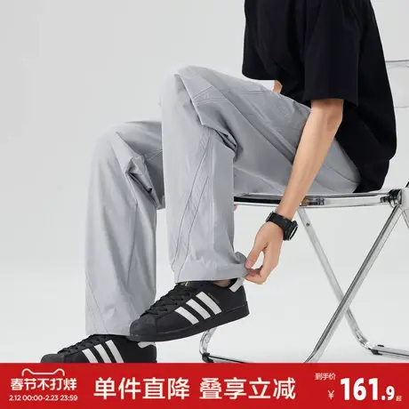 唐狮2026春夏季新款男弯刀裤休闲裤运动风速干宽松显瘦男士长裤商品大图