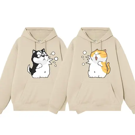 无影手橘猫哈士奇衣服不一样的情侣装2023新款秋季外套小众高级感图片