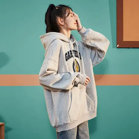 唐狮[加菲猫]卫衣女宽松春秋新款卫衣韩版连帽外套上衣设计感潮图片