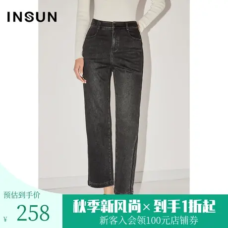 恩裳COVER冬季2022舒适棉质保暖休闲百搭磨毛水洗牛仔裤女士图片