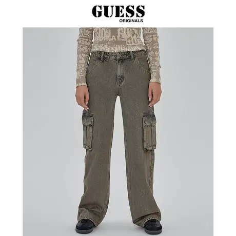 【38上新季】GUESS Originals 女美拉德复古工装阔腿牛仔裤商品大图