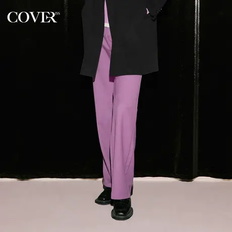 COVER秋季异形腰两粒扣层次感休闲裤图片