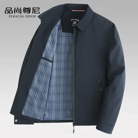 男士春季外套爸爸装商务高端翻领中老年夹克休闲大方拉链茄克春秋商品大图