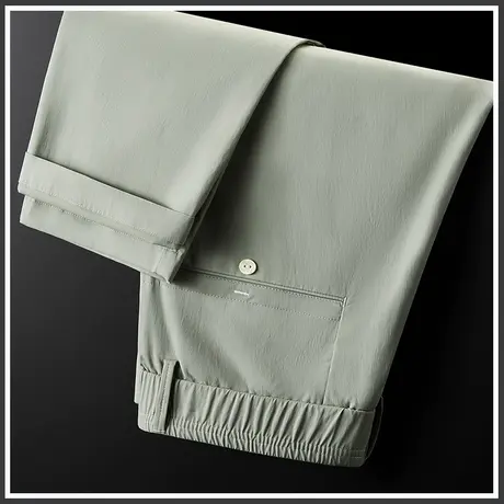 夏季薄款职业西装西裤男士上班工作服裤子夏天冰丝九分休闲裤男裤图片