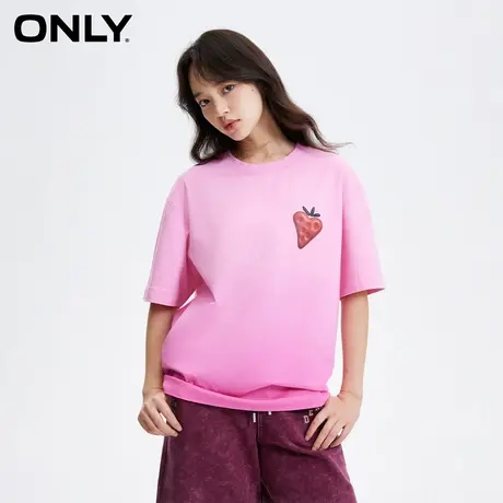 ONLY奥莱夏季潮流时尚渐变印花宽松落肩短袖T恤女商品大图