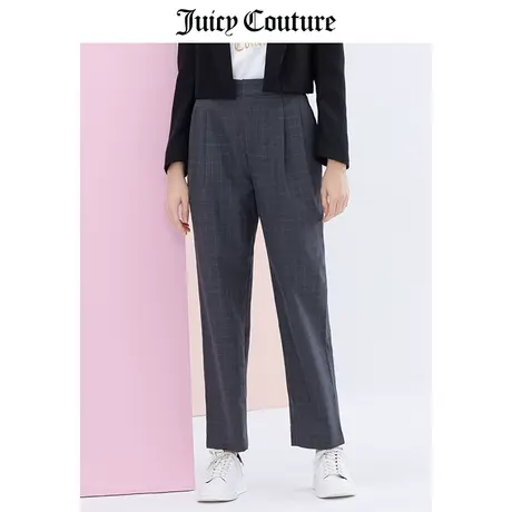 Juicy Couture橘滋裤子春季新款格纹长裤直筒显瘦休闲西装裤女商品大图