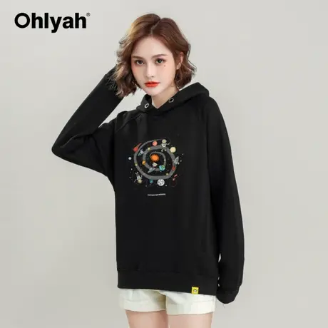 Ohlyah品牌 卫衣女秋冬宽松韩版连帽衫时尚洋气外套学生班服定制商品大图