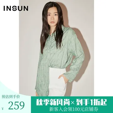 [百褶魅力]恩裳COVER春秋新款宽松舒适压褶肌理感上衣通勤衬衫图片