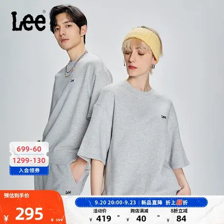 Lee商场同款23新品舒适版圆领男女同款短袖卫衣LUT0051023RV图片