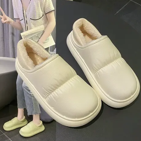 拖鞋2023新款网红毛绒棉拖女士秋冬季居家外穿鞋拖厚底保暖包头鞋商品大图