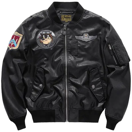 VIP秋季2023新款ma1飞行员夹克男潮流棒球服帅气机车皮衣工装外套商品大图