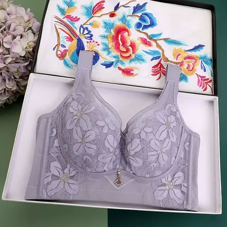美容院调整型内衣大胸显小胸聚拢收副乳防下垂矫正全罩杯文胸薄款图片