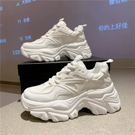 欧洲站老爹鞋女ins潮2024新款春秋百搭松糕厚底网红休闲运动女鞋图片