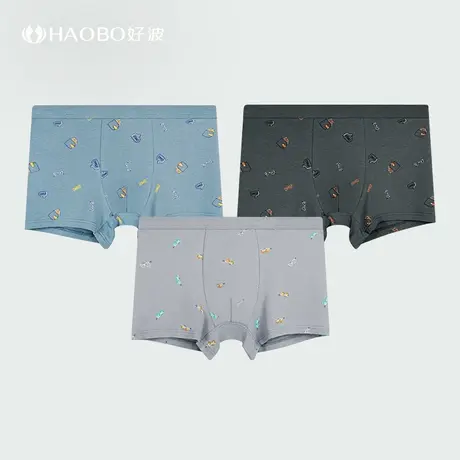 B-【99元3条】男大码平角内裤裆里聚乳酸抗菌内裤青年内裤HKM2410商品大图
