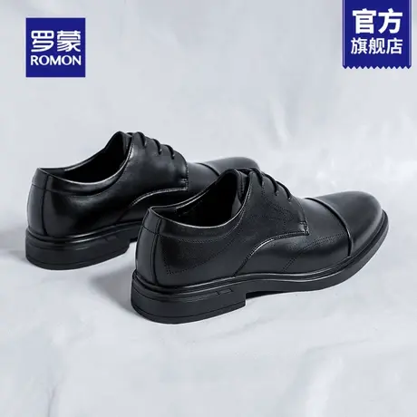罗蒙男士皮鞋真皮正品高档软底中老年爸爸鞋2025新款三接头男鞋RM商品大图