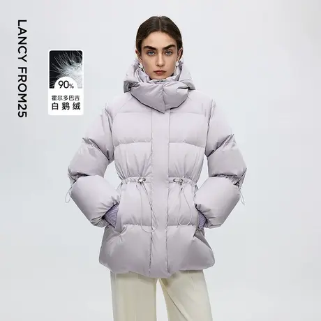 朗姿霍尔多巴吉鹅绒羽绒服连帽设计感收腰时尚外套女2025冬季新款商品大图