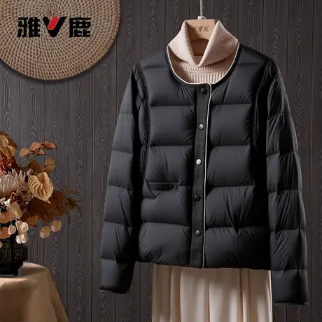 雅鹿官方2025女秋冬轻薄羽绒服短款时尚百搭保暖轻便正品羽绒外套图片