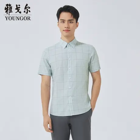 雅戈尔奥莱 商场同款男士短袖衬衫新款官方正品商务休闲短袖衬衫商品大图