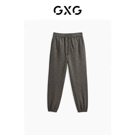 GXG男装 2023年冬季新品休闲满印潮搭宽松束脚休闲裤长裤男商品大图